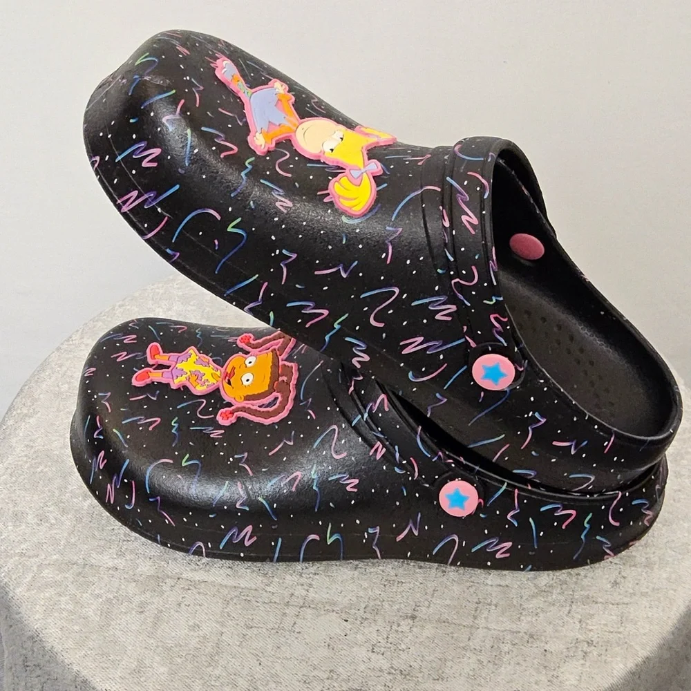 Rugrats CartoonClogs, Kids Size US 2/3 Angelica &Susie.Black Multicolor(O4)✨✨ - Picture 3 of 6